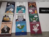 cinq marque-pages représentant des personnages de dessins animés, posés sur une table