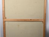 a painting of a wooden frame with a white background
