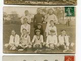 plusieurs vieilles photos en noir et blanc d'une équipe de baseball posant pour une photo