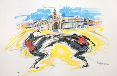Michel COSTIOU (1947), "Capoera Bahia, 3 avril 2020, encre e…