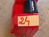a toy train that has a number on the front of it