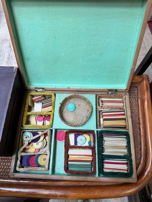 une valise qui contient tout un tas d'objets différents
