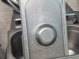 a metal pan with a lid sitting on a counter