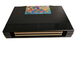 a black computer with a colorful picture on top of it