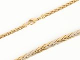 a gold chain with a braid design on it