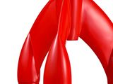 a red rocket that is flying through the air
