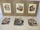 quatre gravures anciennes représentant de vieux portraits de famille sur fond blanc