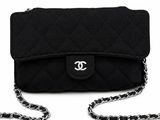 chanel black quilted mini flap bag with chain strap