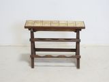an image of a small wooden table with a shelf on top of it