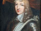 an old painting of a man in armor with a sword