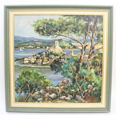 Max TOUTAIN (1935-2006) Paysage méditerranéen. - Photo 1