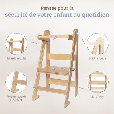 a wooden ladder that has many different parts of it
