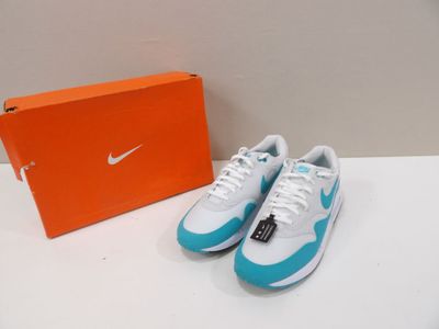 brand new nike air max 1 white / teal / blue
