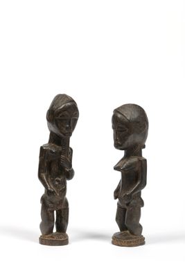 Couple DE Statuettes Population BaoulÉ, CÔTE D’Ivoire