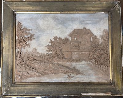 a picture of a picture of a painting on a table
