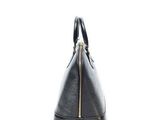 a black handbag on a white background