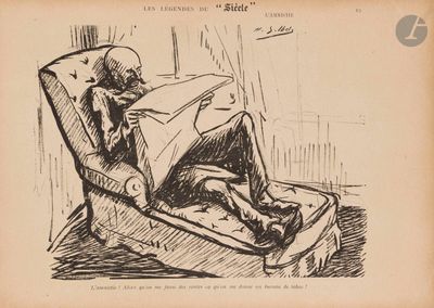 drawing of a man sitting in a chair reading a book