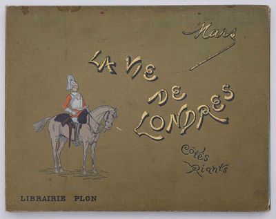 un vieux livre avec l'image d'un homme sur un cheval