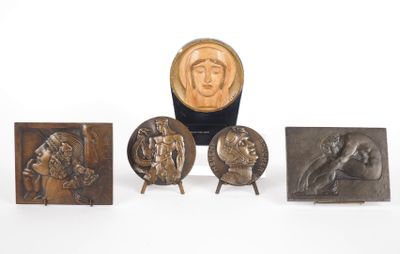 Edouard Pierre BLIN. 4 plaques ou médailles Art Déco en régu… - Photo 1