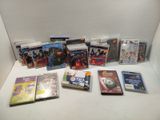 a lot of video games sitting on a table