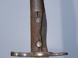 a close up of a knife on a table