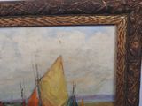 a picture of a painting of a sailboat in the water