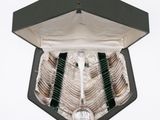 an open box with a silver watch inside of it