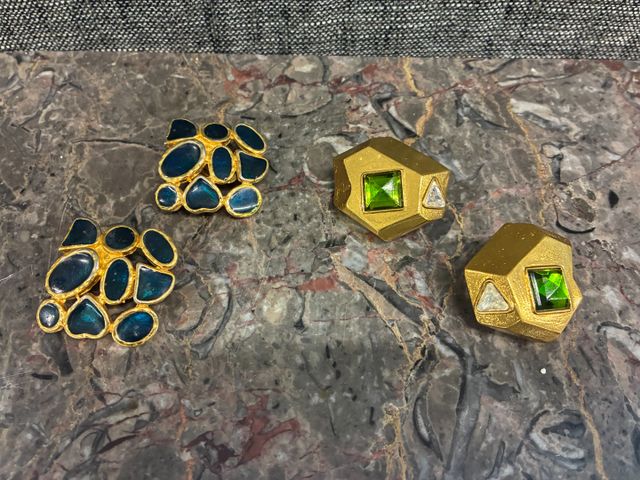 SCHERRER et RAMBAUD Paris – Lot de 2 paires de boucles d’oreilles...