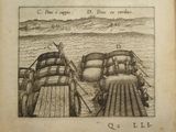 an old book with a picture of a man on a boat