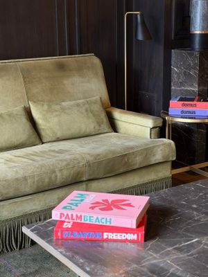 a couch and a table in a living room