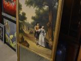 a picture of a painting on the floor next to a mirror