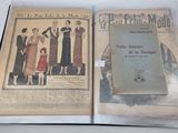 an open book with a picture of a woman in a dress and a woman in a dress