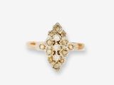 une bague ancienne à grappes de diamants