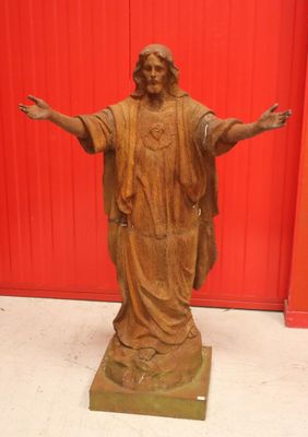 Groupe en fonte Christ Rédempteur H : 117 cm