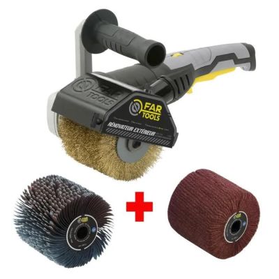 un gros plan d'une brosse filaire équipée d'un embout circulaire