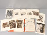 an assortment of old photographs of women and men on a table