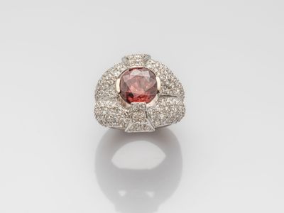 a diamond and 18k white gold ring