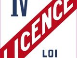 un panneau rouge et blanc sur lequel est inscrit le mot « licence »