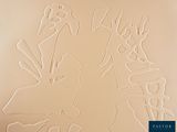 a picture of a carving of a man and woman on a horse
