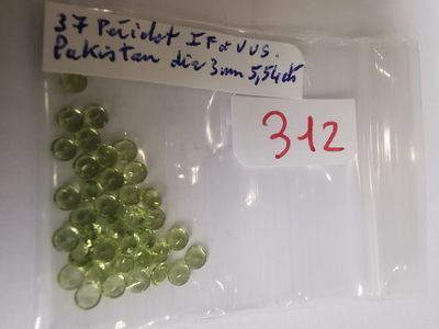 PERIDOT IF à VVS Nbr 37 Pakistan rond 3 5,54ct