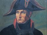 tableau représentant un homme portant un chapeau et une écharpe rouge