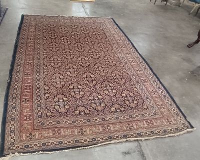 Grand tapis d'orient en laine à points noués . - Photo 1