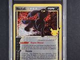 a close up of a card with a pokemon character on it