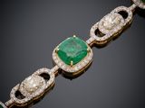 an emerald and diamond bracelet
