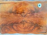 a wooden box with a hole in the middle of it