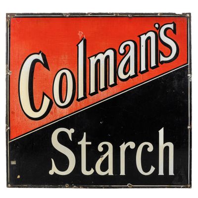 Ancienne enseigne publicitaire en émail, "Colman's Starch", …