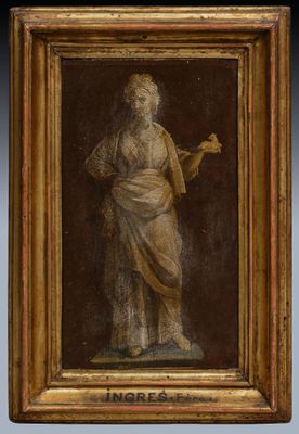 a painting of a woman holding a cup in her hand
