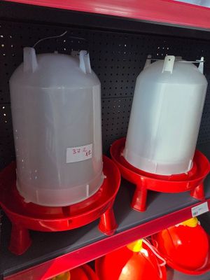 two plastic containers on top of each other on a shelf