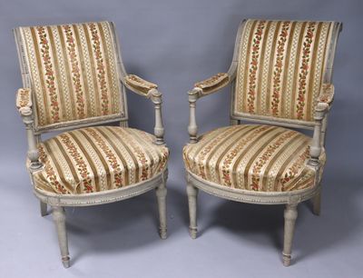 pair of 19th century french painted armchairs