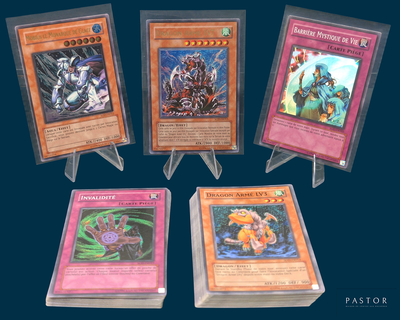 four different types of yu gi oh cards on display